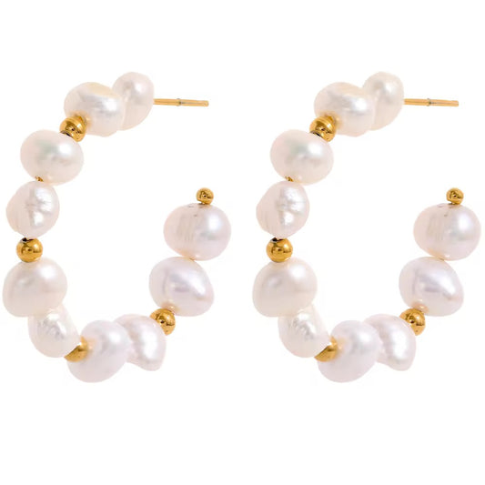MARINA PEARL - HOOP EARRINGS