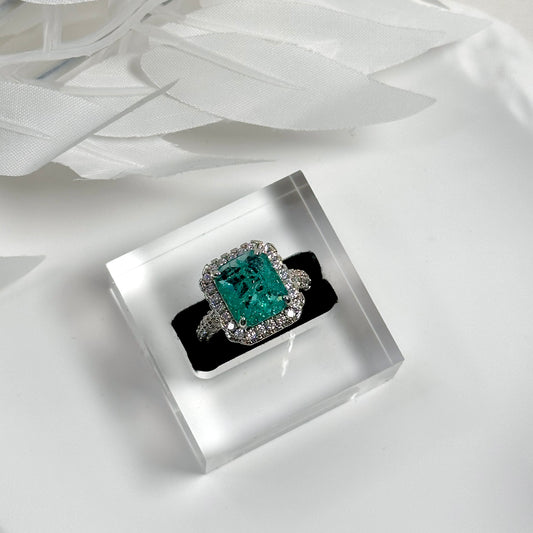 BLUE GREEN MOISSANITE - RING
