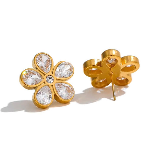 ZIRCONIA FLOWER - STUD
