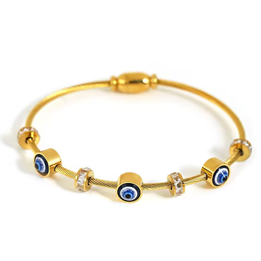 SAGE EVIL EYE CHARM - BANGLE