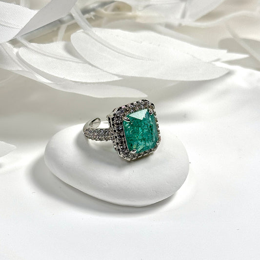 BLUE GREEN MOISSANITE - RING