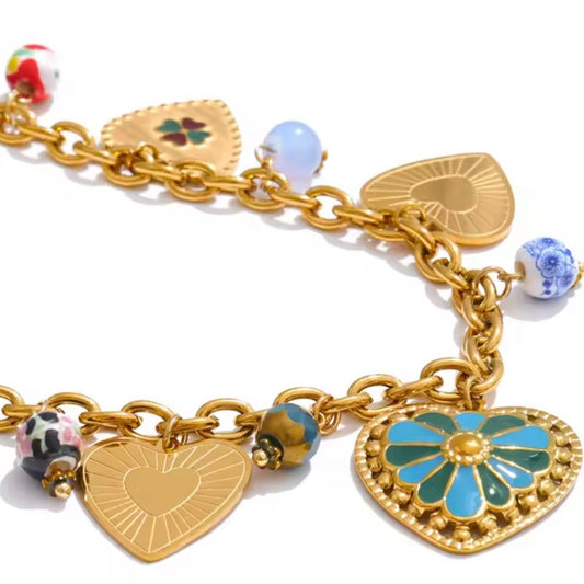 HEART VINTAGE CHARM - NECKLACE