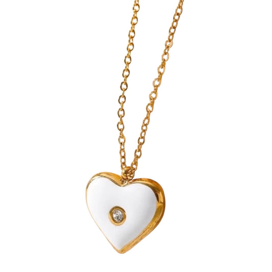 WHITE LOVE PENDANT - NECKLACE