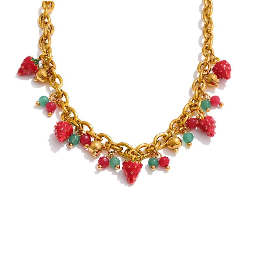 STRAWBERRY CHARM - NECKLACE