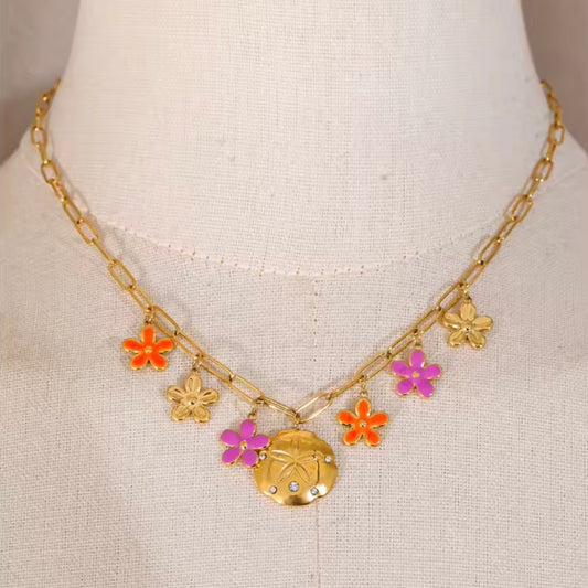 FLOWER CHARM - NECKLACE