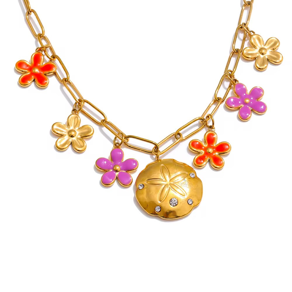 FLOWER CHARM - NECKLACE