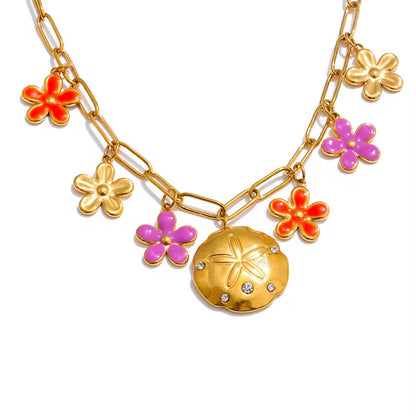 FLOWER CHARM - NECKLACE