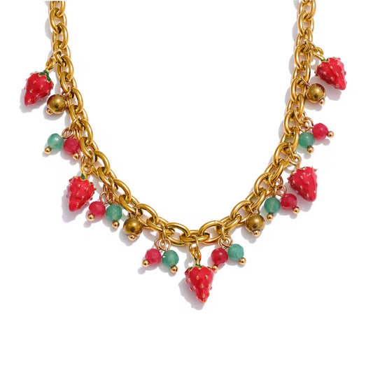 STRAWBERRY CHARM - NECKLACE